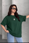 Kadın Free Life Nefti Bisiklet Yaka Oversize Salas T-Shirt