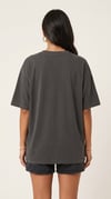 Kadın Füme Geyik Oversize Salas Boyfriend T-shirt