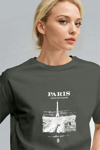 Kadın Haki Paris Regular Fit Normal Kalıp T-shirt