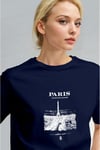 Kadın Lacivert Paris Regular Fit Normal Kalıp T-shirt