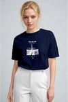 Kadın Lacivert Paris Regular Fit Normal Kalıp T-shirt