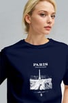 Kadın Lacivert Paris Regular Fit Normal Kalıp T-shirt