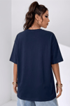 Kadın Lacivert Spectacular Oversize Salas T-Shirt