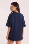 Kadın Lacivert Spectacular Oversize Salas T-Shirt