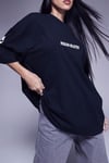 Kadın Lacivert Weekend Oversize Fit Bol Geniş Kalıp Salaş Kesim T-shirt