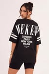 Kadın Lacivert Weekend Oversize Fit Bol Geniş Kalıp Salaş Kesim T-shirt