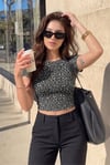 Kadın Leopar Baskılı Pamuklu Likralı Bisiklet Yaka Basic Kısa Kollu Esnek Body Crop