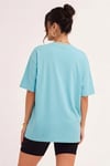 Kadın Mint Yeşili Basic Düz Baskısız Oversize Salas T-Shirt