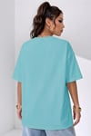 Kadın Mint Yeşili Basic Düz Baskısız Oversize Salas T-Shirt