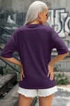 Kadın Mor Geyik Oversize Salas Boyfriend T-shirt