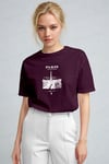 Kadın Mürdüm Paris Regular Fit Normal Kalıp T-shirt