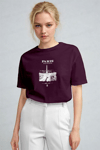 Kadın Mürdüm Paris Regular Fit Normal Kalıp T-shirt
