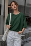 Kadın Nefti Basic Düz Baskısız Oversize Salas T-Shirt