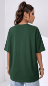 Kadın Nefti Basic Düz Baskısız Oversize Salas T-Shirt