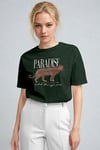 Kadın Nefti Paradise Leopar Kadın Kısa Kol Relax Fit Rahat Kesim Regular T-shirt