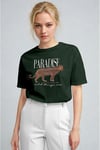 Kadın Nefti Paradise Leopar Kadın Kısa Kol Relax Fit Rahat Kesim Regular T-shirt