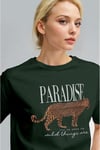 Kadın Nefti Paradise Leopar Kadın Kısa Kol Relax Fit Rahat Kesim Regular T-shirt