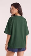 Kadın Nefti Yeşil Geyik Oversize Salas Boyfriend T-shirt