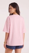 Kadın Pembe Greatful Oversize T-Shirt - K2189