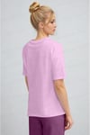 Kadın Pembe Nefes Alan Bisiklet Yaka Regular Fit Normal Kesim Baskisiz Basic T-Shirt