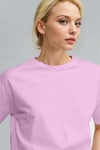Kadın Pembe Nefes Alan Bisiklet Yaka Regular Fit Normal Kesim Baskisiz Basic T-Shirt