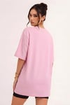Kadın Pembe Oversize Kabaran Baskı Dont Say Salas Boyfriend Kadın T-Shirt