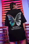 Kadın Siyah Butterfly Oversize T-Shirt