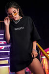 Kadın Siyah Butterfly Oversize T-Shirt