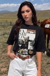 Kadın Siyah Fashion Oversize Fit Bol Geniş Kalıp Salaş Kesim T-shirt
