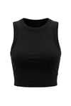 Kadın Siyah Kolsuz Bisiklet Yaka Likralı Sıfır Kol Atlet  Body Crop Bluz