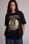 Kadın Siyah Majestic Oversize Fit Bol Geniş Kalıp Salaş Kesim T-shirt