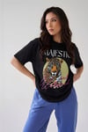 Kadın Siyah Majestic Oversize Fit Bol Geniş Kalıp Salaş Kesim T-shirt