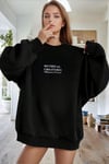 Kadın Siyah Mythical Baskılı Kalın Soft 3 İplik içi Şardonlu 0 Sıfır Yaka Oversize Salaş Sweatshirt