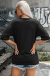 Kadın Siyah Oversize Salas Boyfriend Kadın T-shirt