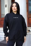 Kadın Siyah Spectacular Baskılı 3 iplik Şardonlu Kapüşonlu Kanguru Cepli Oversize Salaş Hoodie Sweatshirt