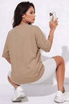 Kadın Spectacular Camel Oversize Salas T-Shirt