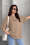 Kadın Spectacular Camel Oversize Salas T-Shirt