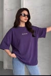 Kadın Spectacular Mor Oversize Salas T-Shirt