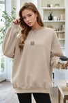 Kadın Taş Free Life Baskılı Kalın Soft 3 İplik içi Şardonlu 0 Sıfır Yaka Oversize Salaş Sweatshirt