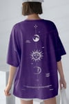 Kadın The Moon Mor Bisiklet Yaka Oversize Salas T-Shirt