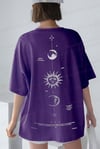 Kadın The Moon Mor Bisiklet Yaka Oversize Salas T-Shirt