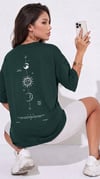 Kadın The Moon Petrol Yeşili Bisiklet Yaka Oversize Salas T-Shirt