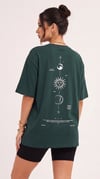 Kadın The Moon Petrol Yeşili Bisiklet Yaka Oversize Salas T-Shirt