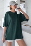 Kadın The Moon Petrol Yeşili Bisiklet Yaka Oversize Salas T-Shirt