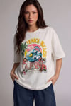 Kadın Venice California Oversize Beyaz T-Shirt - K2190