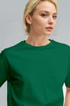 Kadın Yeşii %100 Pamuk Nefes Alan Bisiklet Yaka Regular Fit Normal Kesim Baskisiz Basic T-Shirt