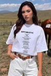 Optimistic Beyaz Oversize Salas Boyfriend Kadın T-Shirt