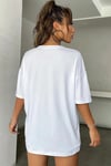 Optimistic Beyaz Oversize Salas Boyfriend Kadın T-Shirt