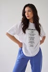 Optimistic Beyaz Oversize Salas Boyfriend Kadın T-Shirt