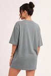 Optimistic Gri Oversize Salas Boyfriend Kadın T-Shirt